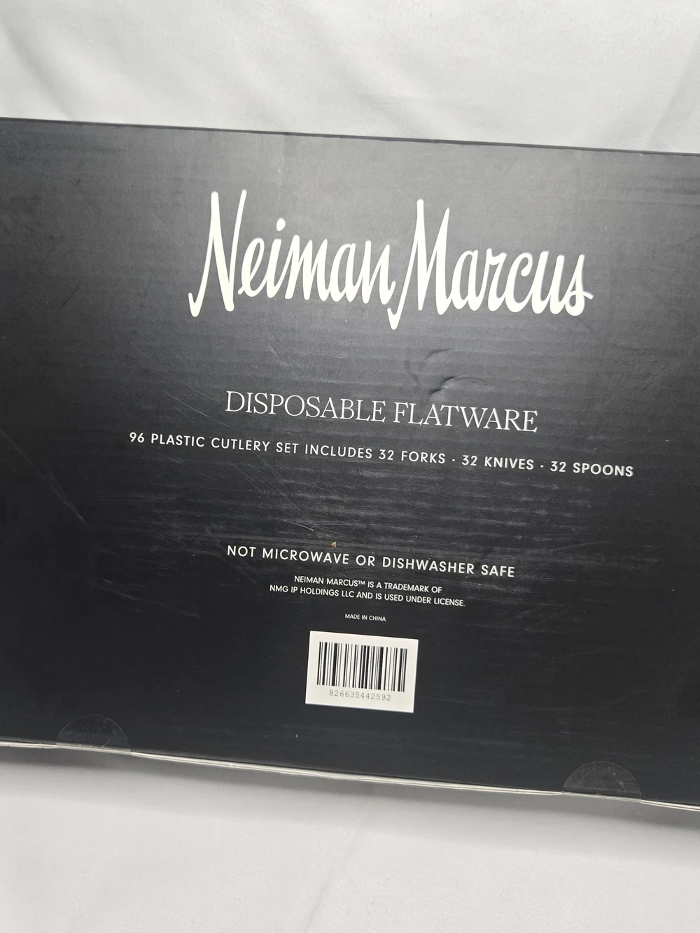 Nieman Marcus Disposable Flatware 96 Piece Gold Plastic Cutlery Set Brand New